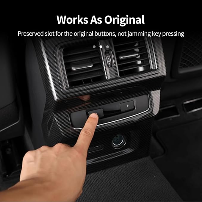 Rear Air Outlet Vent Frame, Rear Anti-Kick Panel Cover Compatible with Audi Q5 2021-2025, Rear AC Anti-kick Frame for Audi Q5 Sportback, Rear Air Conditioner Vent Outlet Frame Protection