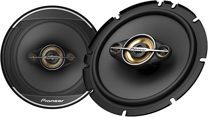 PIONEER A-Series Plus TS-A1681F 6.5” 4-Way Speakers (Pair) – 350W Max, Balanced Sound + Smooth Treble, Enhanced Bass, Ideal Factory Upgrade, Installation Adaptors Included