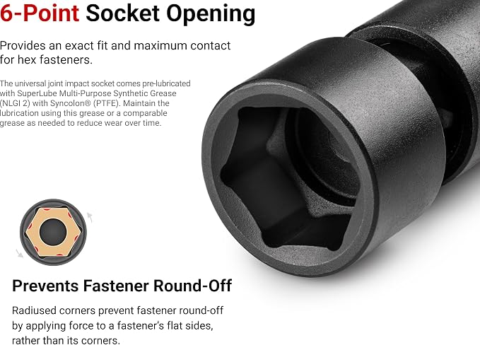 TEKTON 3/8 Inch Drive Universal Joint Impact Socket Set | SID97004