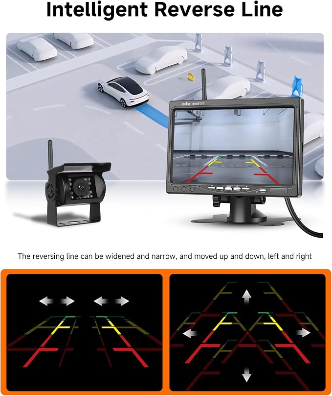 7" Touch Key Wireless Backup Camera System, 1080P HD Rear View Camera with 150° Wide View, Clear Night Vision, IP68 Waterproof, Plug & Play for RV, Trailer, Camper, Truck, SUV, Van