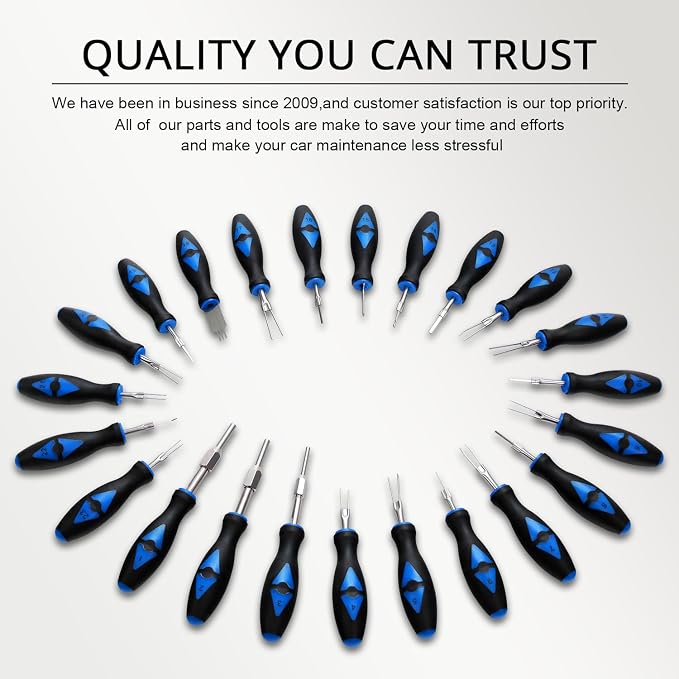 YSTOOL Terminal Release Kit, Universal Wire Connector Removal Pin Extractor Release Tool 23 PCS Set for American Domestic and Imported Vehicles