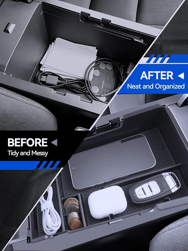 for Mazda3 Center Console Organizer 2019-2025 2026 Mazda Mazda3 Hatchback/Sedan Accessories Armrest Tray Middle Storage Box Insert Container Durable ABS Plastic