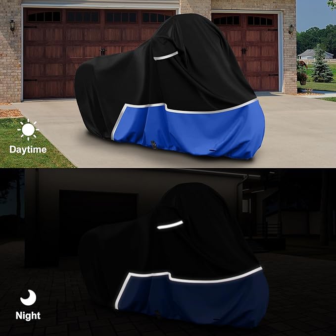 Waterproof Motorcycle Cover Replace for Harley Davidson Touring Limited with Trunk Models, 420D Oxford Cloth Road Glide Limited, Ultra Motorcycle Cover for Snow Rain Dust Protection