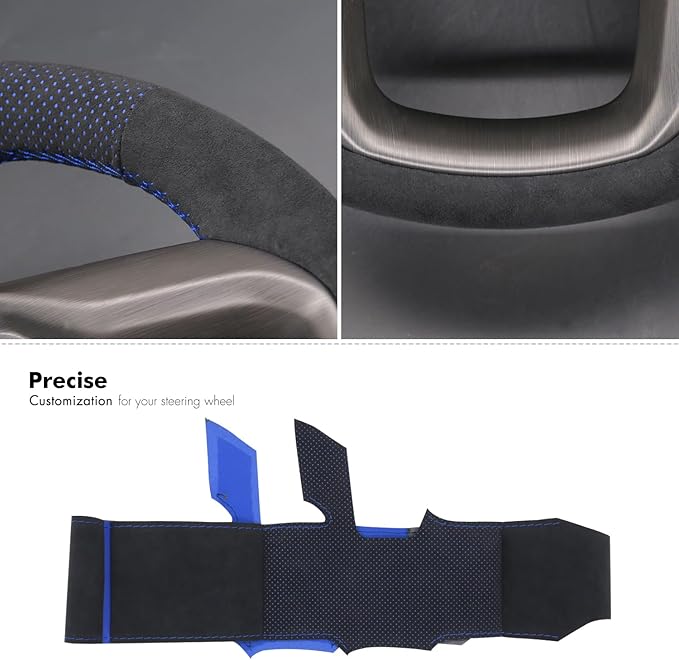 MEWANT Hand Stitch Car Steering Wheel Protector Wrap Cover for GMC Sierra 1500 2019-2023, 2500 2020-2024, 3500 2020-2024, Limited 2022, Yukon (XL) 2021-2023 Accessories