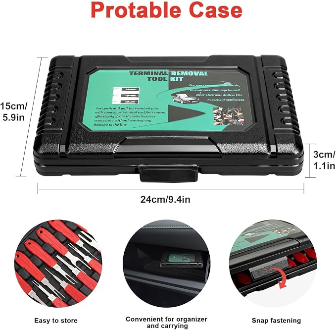 Linkstyle 41PCS Terminal Removal Tool Kit, Depinning Tool Pin Removal Set with 5mm Thick Handles for Automotive Wiring
