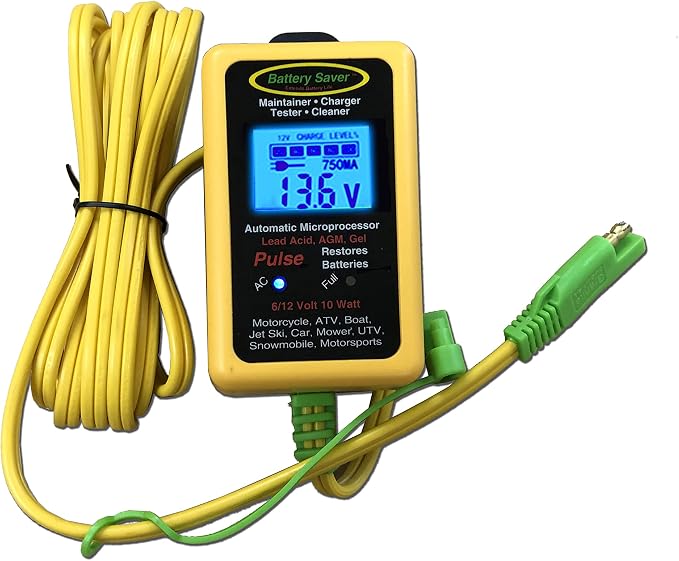 Battery Saver 6V/12V 10 Watt Pulse Maintainer & Tester (Gen. 3) for 1 Vehicle Battery with Low/No Parasitic Power Draw