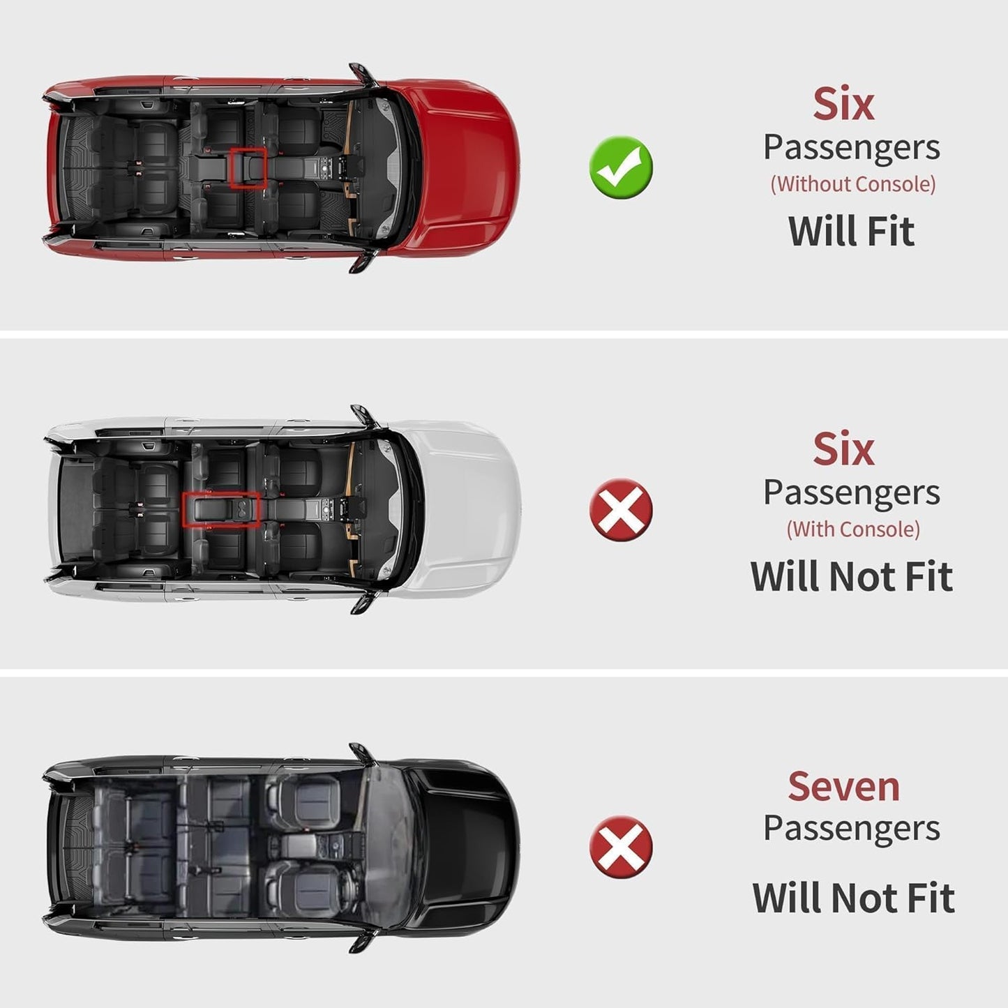 YITAMOTOR Floor Mats & Cargo Liner Fit for Jeep Grand Cherokee L 2021-2025 6 Seat, TPE All Weather Custom Fit Floor Liner for 1-3 Rows and Trunk Full Set Mats Automotive, Black(Without Center Console)