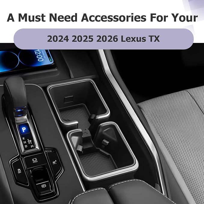 LUWU 2026 Lexus TX350 Accessories - Center Console Cup Holder Compatible with Lexus 2024 2025 2026 TX TX350/TX500h/TX500h+ Accessories Premium Silicone Cup Holder Mat 1-Pack