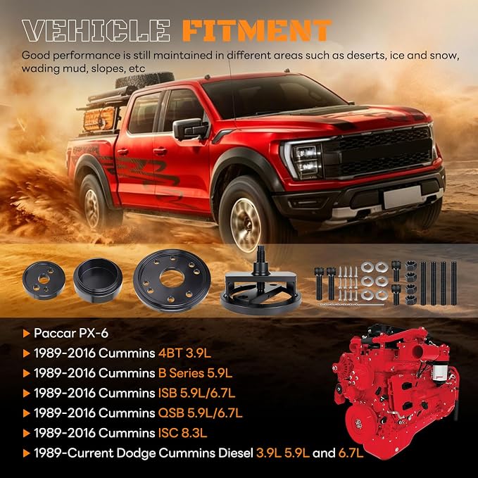 3824498 Upgraded Front & Rear Crankshaft Seal Remover Installer with Wear Sleeve Installer Tool Set Compatible with Cummins 3.9L 5.9L 6.7L 1989-2016 Replace 3824500 2063800090 ST-244C