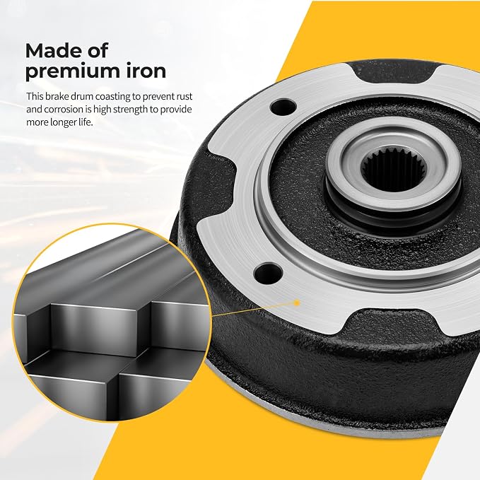 M MATI Rear Wheel Hub Brake Drum for Kawasaki Mule 520 KAF300 2000-2001 Mule 550 KAF300 1997-2004 Mule 500 KAF300 1991-1995 41038-1239