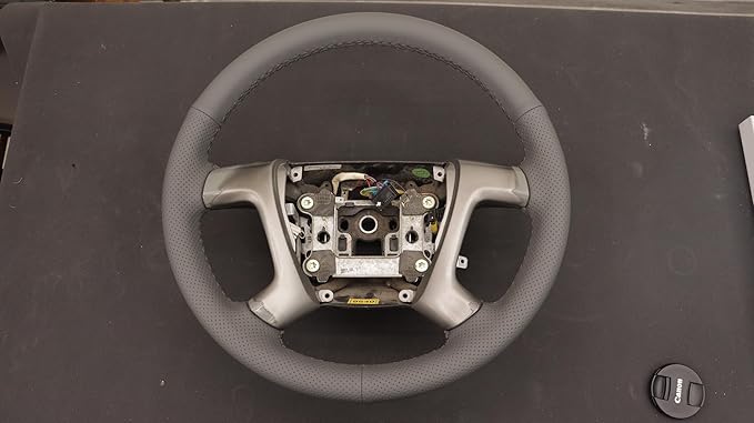 Loncky Leather Steering Wheel Cover for Chevrolet 2008-2013 Silverado 1500 /Silverado 2500 3500/2007-2014 Tahoe/2007-2014 Suburban 1500/2007-2013 Avalanche 1500/2009-2015 Traverse/Express
