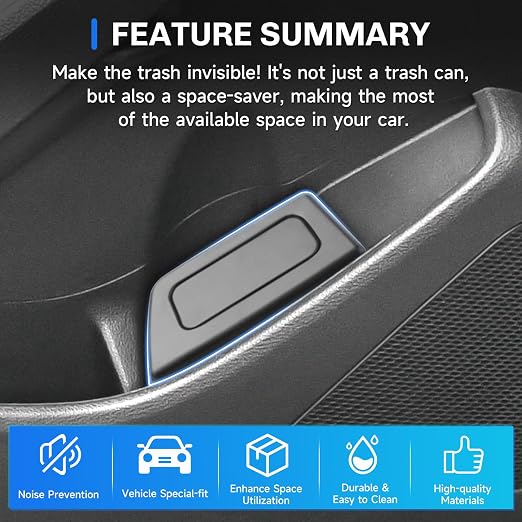 SXCY 2PCS for Toyota Corolla Cross Trash Can for 2022-2025 Toyota Corolla Cross Accessories Front Door Side Trash Can [OEM-Fit] Garbage Bin Waterproof Leak-Proof Trash Bin w/Lid Odor-Free Storage