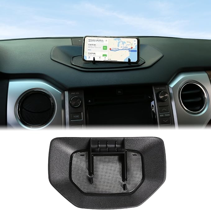 Aunginsy Center Console Dashboard Storage Tray Compatible with Toyota Tundra 2007-2021,Car Instrument Multi-Functional Phone Holder Storage Box Organizer Tray Insert ABS Interior Accessories, with Mat