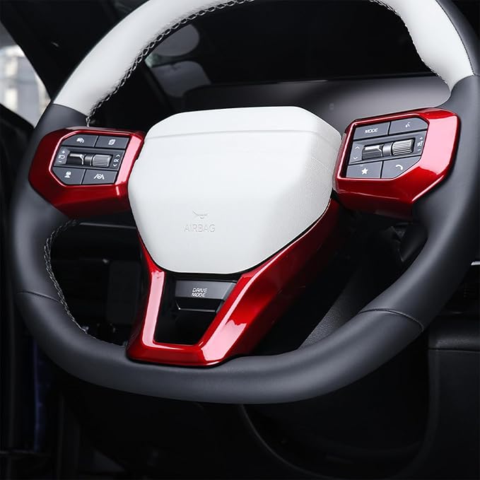 Car Steering Wheel Covers Steering Wheel Button Panel, Protection Frame Molding Trim, Steering Wheel Cover for KIA K4 GT 2024-2026 Accessories (Red)