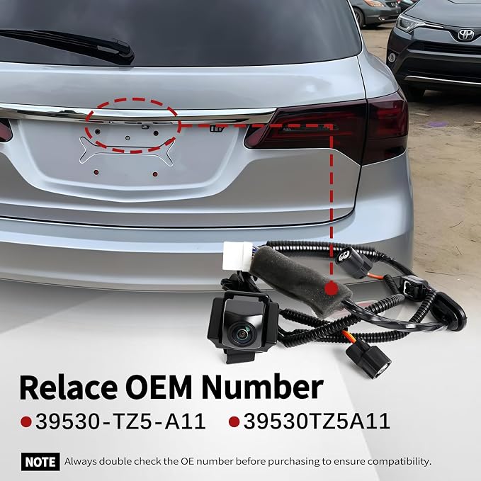 Rear View Backup Camera Fit for Acura MDX 2014-2020 Fit for Acura MDX Sport Hybrid 2017-2020 Reverse Parking Assist Cam W/O Surround View Replaces 39530-TZ5-A11 39530TZ5A11 AC1960106