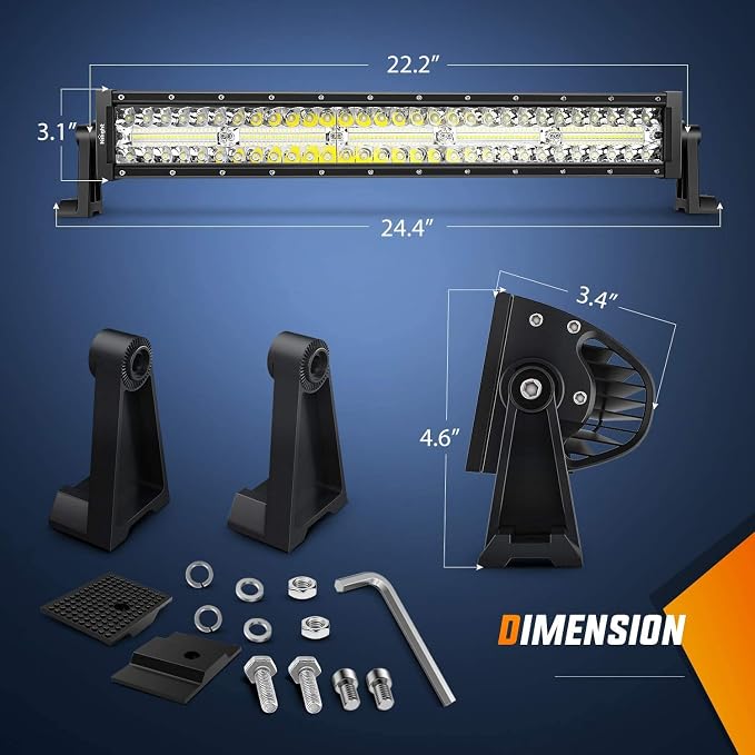 Nilight Led Light Bar 22Inch 480W Triple Row Flood Spot Off Road Driving Lights 2PCS 4 Inch 60W Cube LED Pods Lights with Off-Road Wiring Harness-3 Leads for Boat Truck UTV ATV, 2 Year Warranty