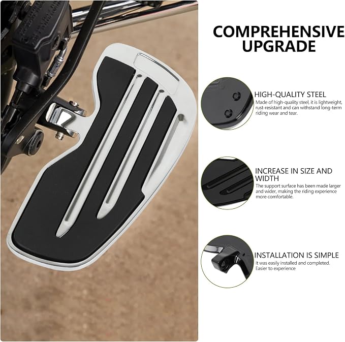 Motorcycle Driver Floorboards Foot Pegs Compatible with Indian Scout Sixty Bobber Replacement Part 2015-2024 Chrome