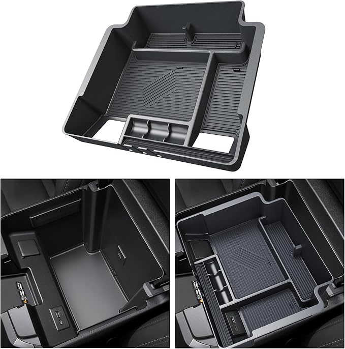 Silverado Sierra Center Console Organizer - Refreshed Models 2024-2026 Chevy Silverado/GMC Sierra 2500HD 3500HD - (Full Console w/Bucket Seats ONLY) - Black