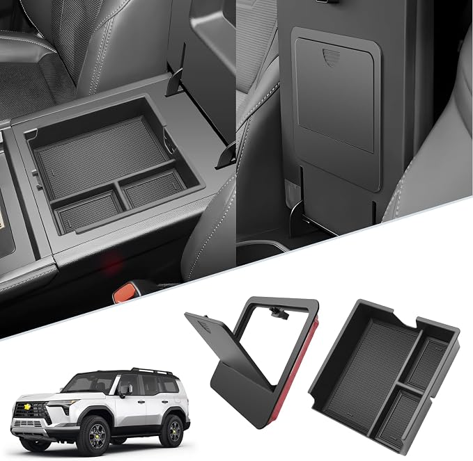 SKTU 2Pcs for 2024 2025 2026 Lexus GX550 Accessories Center Console Organizer for 2024 2025 2026 Lexus GX550 Console Tray & Hidden Storage Box GX550 Privacy Storage Box (NOT Fit for Cool Box)