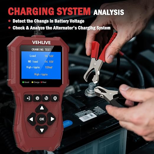 Car Battery Tester 6V 12V 24V with Lithium Battery Testing, BT911 5-3000CCA Automotive 12V&24V Dual Circuit Testing, Load/Alternator Tester, Charging Cranking System Tester for All Car Motorcycle Boat