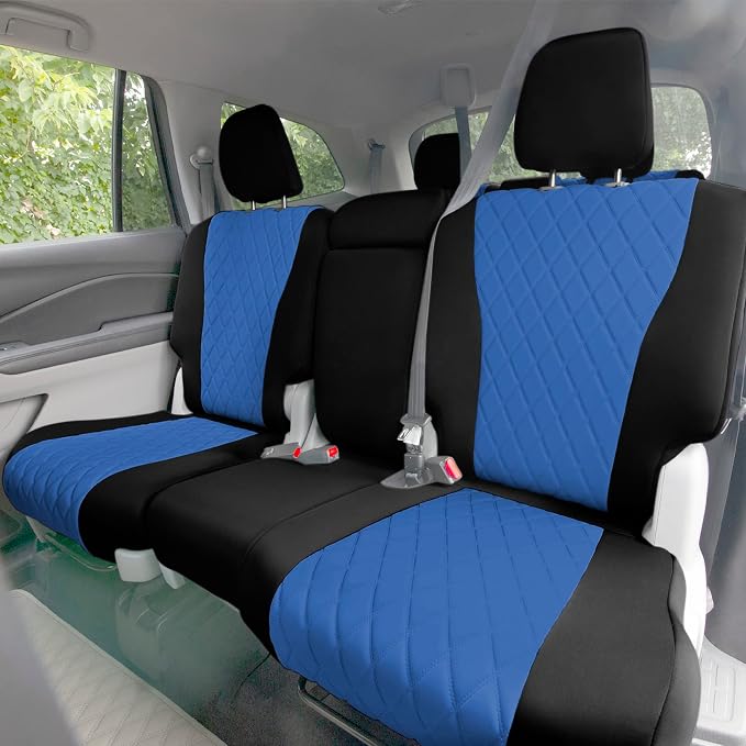 FH Group Custom Fit Car Seat Covers Specifically Made for 2016–2022 Honda Pilot, 3 Row Full Set Blue Ultraflex Neoprene, Waterproof Car Seat Cover, Honda Accessories
