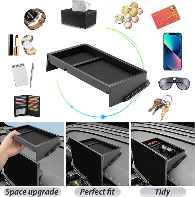 SKTU for 2026 Toyota RAV4 Dashboard Organizer 12.9-Inch for 2026+ Toyota RAV4 (XSE/Limited) Behind Screen Organizer 2026 RAV4 Accessories 2026 RAV4 Dashboard Storage Box (Not Fit 10.5" Screen)
