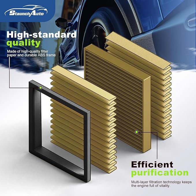 Engine and Cabin Air Filter Set for 2011-2014 Ford Mustang 5.0L/3.7L, 2010 Mustang 4.6L - Activated Carbon - Automotive Replacement Accessories #CF10370 CA10781