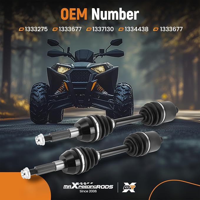 maXpeedingrods Pair (2) Rear CV Axle Shaft Assembly for Polaris Sportsman 450 HO/Sportsman 570 2015 2016 2017 2018 2019 2020 X2 Touring EPS, Left and Right Side, Replace# 1333275