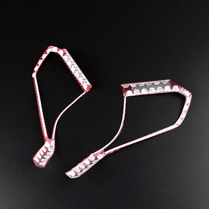 Real Carbon Fiber Steering Wheel Button Frame Covers - for Corvette C8 2020 2021 2022 2023 2024 2025 Carbon Fiber Accessories, Durable Anti-Scratch Protective Accessories (Red)