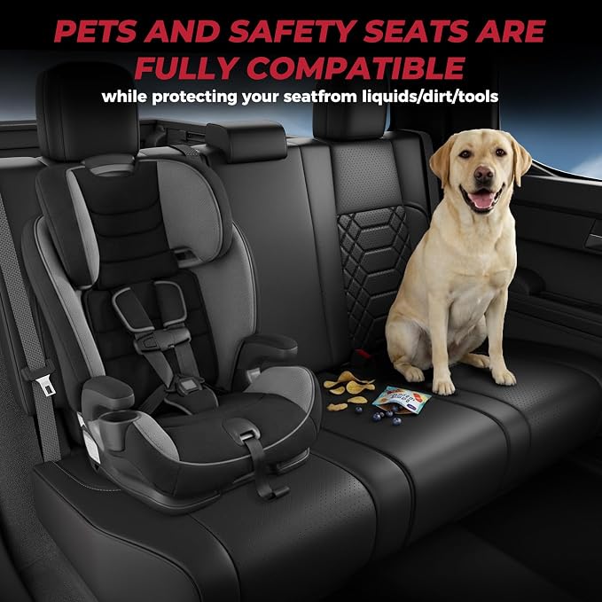 FREESOO Tacoma Car Seat Covers Fit for Toyota Tacoma 4th Gen 2024 2025 2026 Double Cab SR, SR5, Limited, TRD Sport/Off-Road,Trailhunter Full Covered (5 Seats/Black)