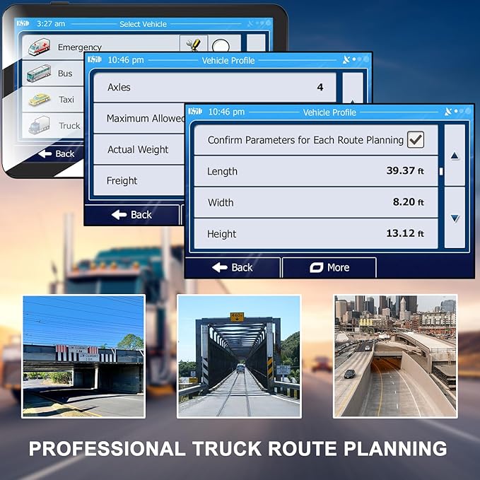 Car GPS Navigation 7 Inch Truck Navigator Latest Maps Touch Screen Vehicle GPS Commercial Trucker Voice Navigation Speeding Warning Free Lifetime Update of Maps