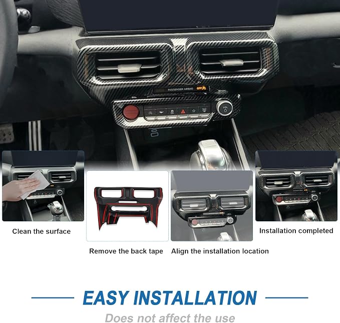 Carbon Fiber Center Console AC Air Vent Cover Compatible with Ford Mustang 2024 2025