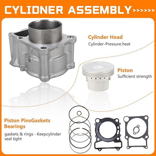 Cylinder Piston Gasket Top End Kit 84.5mm Compatible with Yamaha Kodiak 400 2007-2008 Grizzly 400 YFM 400 2000-2006 After-Market Parts