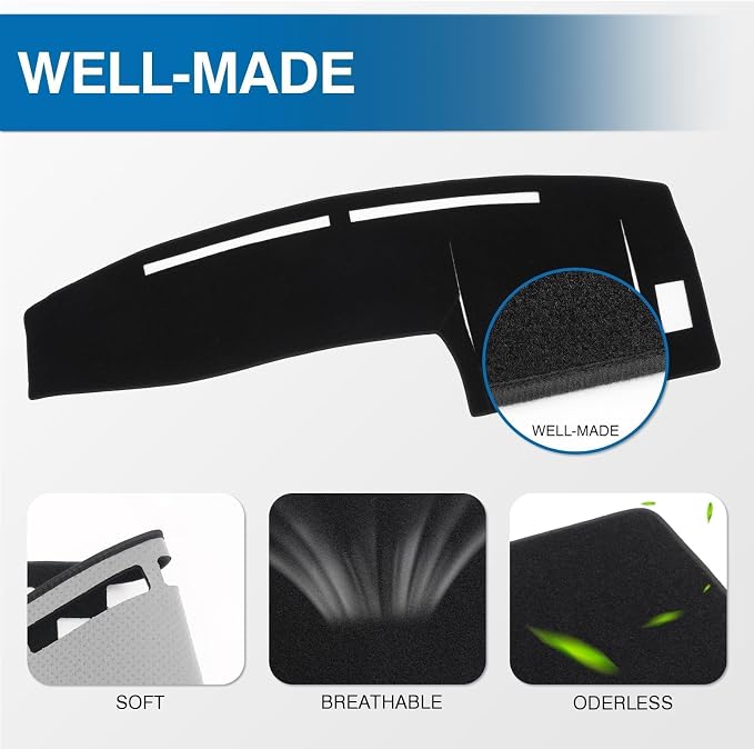 KUST Black Dash Cover for Toyota Tacoma 1998-2002 2003 2004 Left Hand Driving Dashboard Cover Polyester Non-Slip Interior Accessories for Toyota Tacoma Sunshade Windshield No Glare