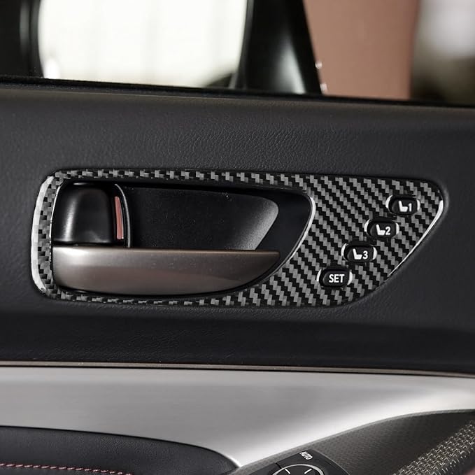 Soft Carbon Fiber Car Interior Door Handle 2/Piece Decorative Sticker for Lexus RC300 350 200T 15-24 Carbon Fiber Interior Accessories