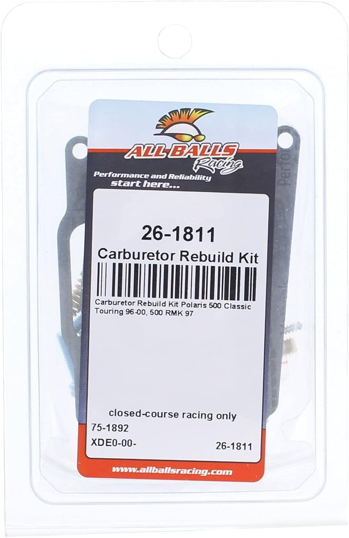 All Balls Racing 26-1811 Carburetor Rebuild Kit Compatible with/Replacement For Polaris 500 Classic Touring 1996-2000, 500 RMK 1997
