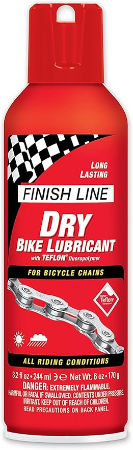 Finish Line Dry Bike Chain Lube – Ceramic Dry-Film Lubricant – Dirt & Dust Resistant