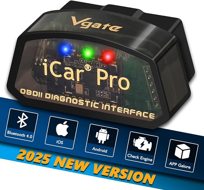 Vgate iCar Pro Bluetooth 4.0 OBD2 Code Reader OBDII Fault Diagnostic Tool Compatible Car Adapter Check Engine Light for iOS, iPhone, Android and Windows
