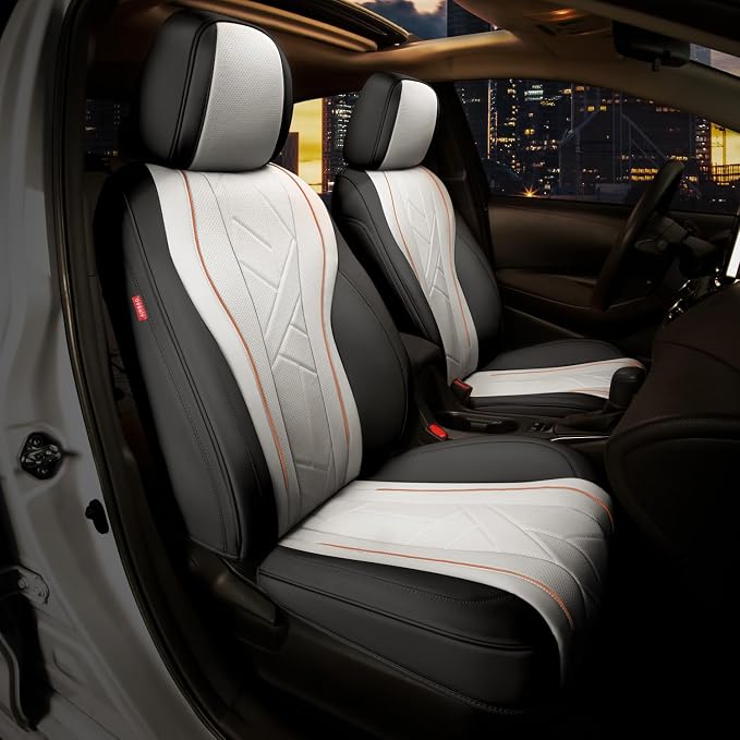Touring Series Leatherette Front Row Set Seat Covers Universal for Cars Trucks SUV, Grey, CA-SC-Touring-F-GY