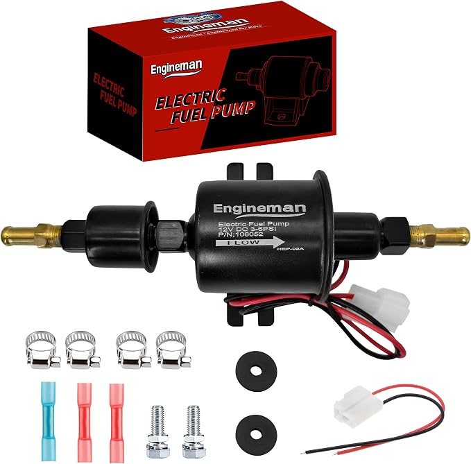 Electric Fuel Pump 12V Electric Transfer for Universal Low Pressure Gas Diesel Fuel Pump 3-6psi HEP-02A For Lawn Mower Carburetor Cars Trucks Boats