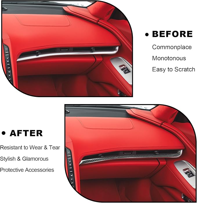 Real Carbon Fiber AC Air Vent Trim Compatible with Corvette C8 2020-2026, Interior Decor Sticker Accessories