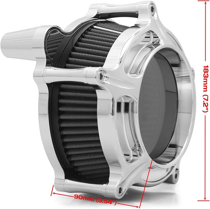 For harley davidson air cleaner filter sportster Touring street glide road king electra Dyna Softail motorcycle air intake (Chromed- gray filter, C-For Touring 2008-2016)