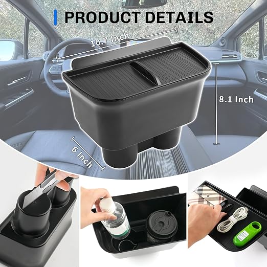 SXCY for 2025 2026 Toyota Sienna Trash Can for 2021-2026 Toyota Sienna Accessories Rear Seat [Not for Cool Box] [OEM-Fit] Waterproof Leak-Proof 2-in-1 Trash Bin & Organizer w/Lid Odor-Free Storage