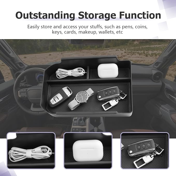 LUWU Land Cruiser 2024 2025 2026 Center Console Organizer 2026 Land Cruiser 1958/Base LC250 Accessories Armrest Box Armrest Organizer Tray (NOT for First Edition Cool Box Chilled Center Console)