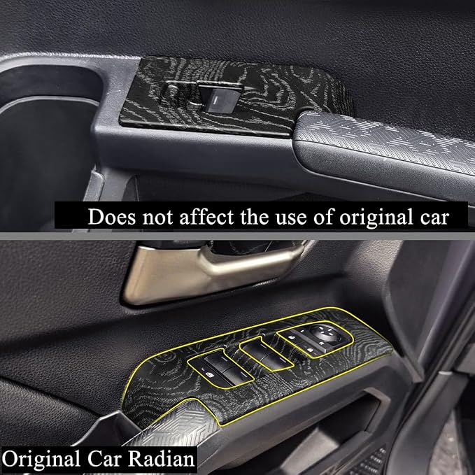 4Pcs Window Lift Cover for Toyota 4Runner 2025 2026 Interior Accessories (NOT Fit Tac0ma) Door Trim Cover Center Consoles ABS Decor Black Wood