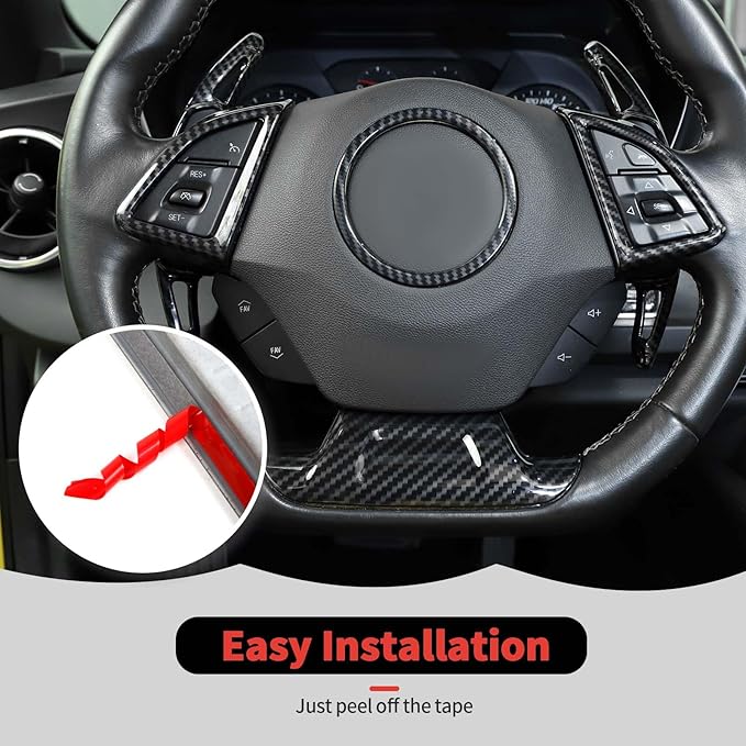 Carbon Fiber Interior Trim Kit Cover Gear Shift Trim Cover Navigation GPS Large Screen Frame Cover Decoration Accessories Compatible with Chevrolet Camaro 2017-2023