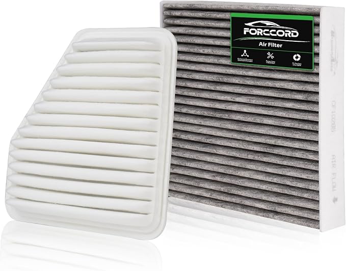 Cabin & Engine Air Filter Fit for Toyota Camry 2007-2011, Rav4 2006-2012, Avalon 2005-2011, Corolla 2009-2011, Matrix 2.4L 2009-2011 Activated Carbon Cabin Filter Replace#CF10285 CA10169