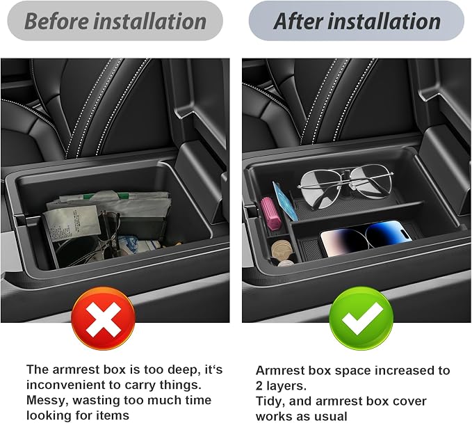 SKTU for 2026 Honda Pilot Center Console Organizer for 2026+ Honda Pilot (Sport/EX-L/Touring/TrailSport/Touring Blackout/Elite/Black Edition) Console Tray Honda Pilot 2026 Accessories with Coin Holder