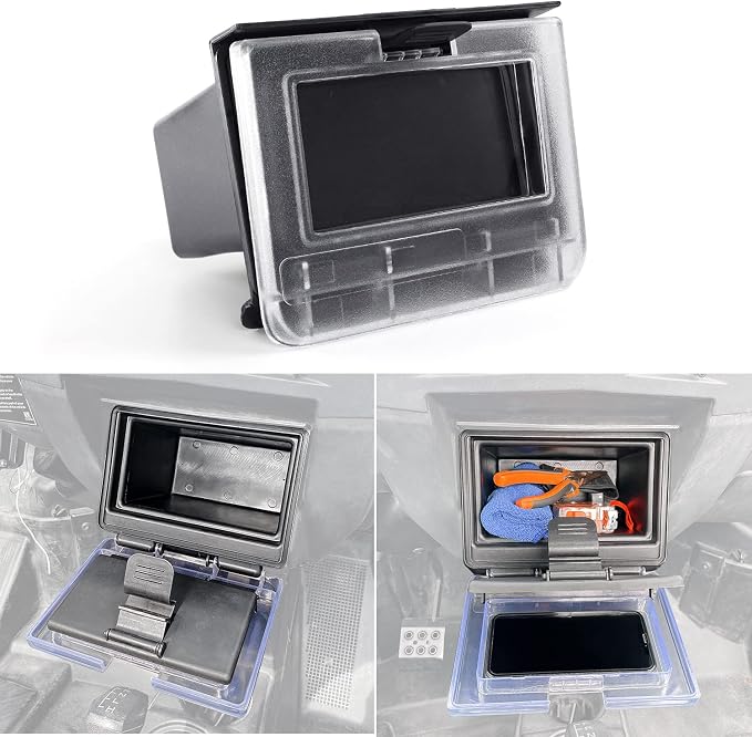 RZR Center Console Dash Storage Box with Seal Compatible with Polaris RZR XP 4 1000 S 900 2014-2018 Accessories ABS Center Console Compartment Storage Dry Box Organizer Tray