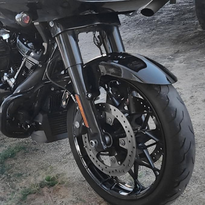 19 inch Front Fender Motorcycle Mudguard for Bagger Models Fit for Harley Touring Road King Electra Glide Street Glide Road Glide 2014-2023, Vivid Black